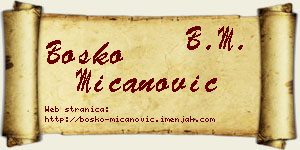 Boško Mićanović vizit kartica